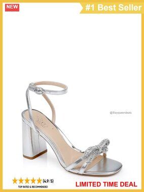 Rhinestone Bow Block Heel Sandal With Ankle Strap